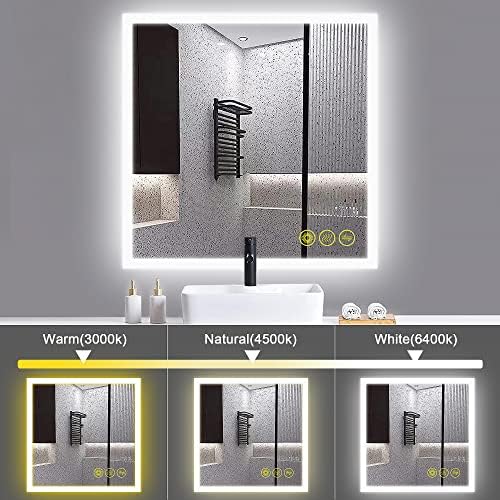 Okiss 36x36inch espelho de banheiro iluminado Espelho de espelho de parede de banheiro LED LED com espelho de maquiagem