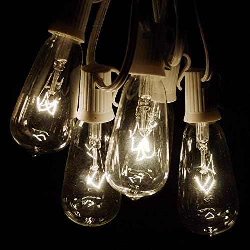 Romasaty 10ft st40 pátio externo Edison String Lights com 11 bulbos de 11 watts/120 tensão/e17 base -white