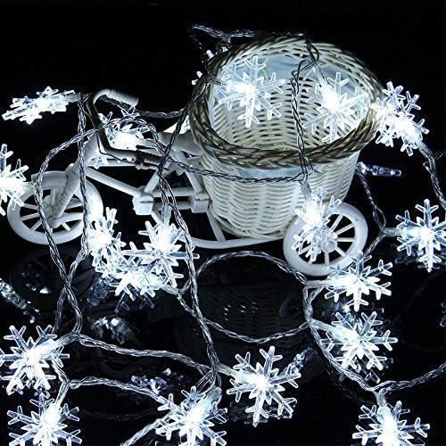 100 luzes de cordas de floco de neve LEDs, impermeáveis, extensíveis para interno, externo, festa de casamento,