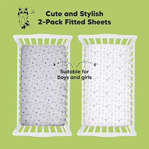 Keababies 2 lençóis orgânicos de berço para meninos, meninas e mini travesseiro de criança com travesseiro