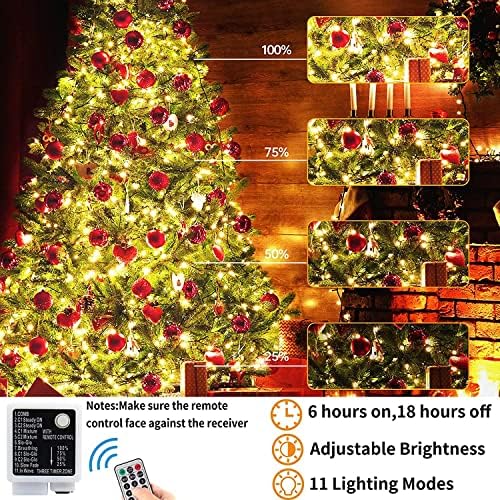 393ft 1000 LED Alteração de luminárias de cordas de Natal, luzes de fadas de várias cores brancas, 9 Modos de