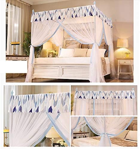 ASDFGH CRYPTION Landing Princess Bed Canopy, estilo europeu de estilo 4 cantos pós-cama cortinas