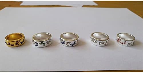 Anéis punk anéis de polegar ajustável em aço inoxidável para mulheres anel de borboleta cristalina colorida borboleta de cristal colorida