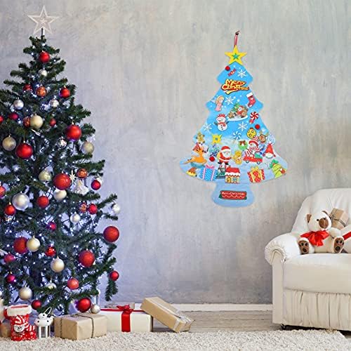 Decorações de Natal de Nuobesty 1 conjunto Felt Felt Christmas Advent Tree pendurada em uma árvore de férias