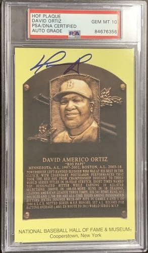 David Ortiz assinou o lote da placa de ouro de ouro de 3 Oliva Kaat PSA/DNA Auto Gem 10 - MLB Cartões