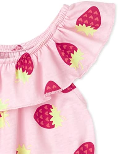 A casa infantil Baby-Girls Baby e Criandler Girls Strawberry Ruffle Rodper