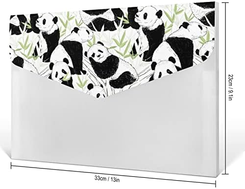 Pandas fofos e bambu expansão da pasta de bolso de bolso de bolso fofo pastas de arquivamento expansível Organizador do documento de acordeão