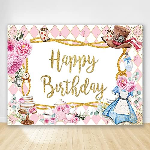 Crefelimas Wonderland Birthday Birthday Bornoft Little Princess Girls Tea Party Backgramento para