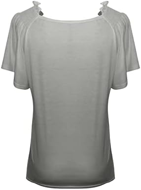 Tops de brunch simples para mulheres outono de verão tração de manga curta v spandex tops camisetas