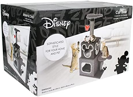 Penn-Plax Mickey Mouse Disney Condomínio de gato cúbico com torres de descanso, postes de arranhões