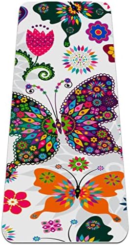 Yoga Mat Butterfly Colorfly e Flor Eco Friendly Non Slip Fitness Exercition tapete para pilates e exercícios