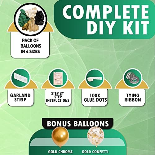 100pc Easy DIY - Balões de Garland Balões Brancos Brancos Verdes - Balões Garland e Arco - Balões de Gold