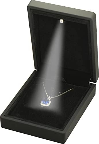 Caixa de jóias da corrente de colar preto LED Caixa de presente para casamento, aniversário, dia dos namorados,