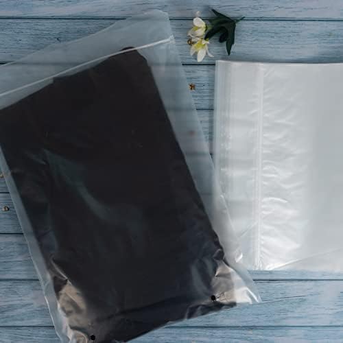 Infinitepack 50 pacote de 50 pacote 12x16 polegadas Reclosable Poly & Plástico para roupas de embalagem, camisas,
