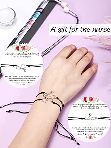 JANMERCY 40 Setting Card Enfermeiro Cartão de Apreciação Bracelets Presentes de enfermagem para mulheres