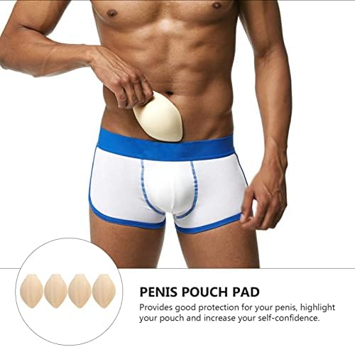 Kesyoo 4pcs homens protuberâncias melhoradoras de esponja de esponja 3d underpants copos de calcinha