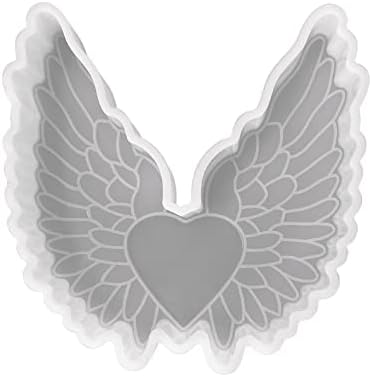 Coração com asas de anjo Freshie Silicone Mold | Tamanho 4,75 largo x 5 comprimento x 1 de profundidade