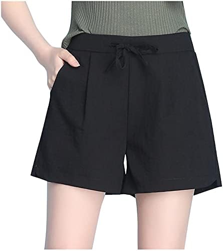 Cor algodão sólido Casual Casual com bolsos calças de calças femininas mais femininas vestidos domésticos de tamanho