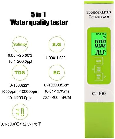 Testador de qualidade da água Honio, alta sensibilidade Operação simples Testador de salinidade Longo