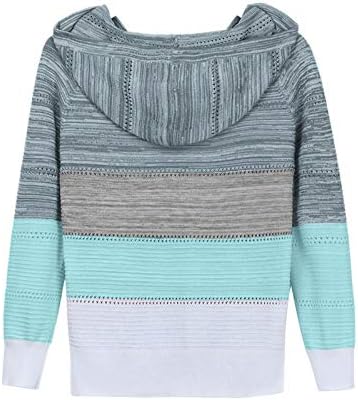Zefotim Mulheres suéter listrado Sweater de moleto de cores leves com moleto