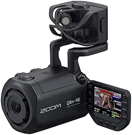 Zoom Q8N-4K Gravador de vídeo prático, vídeo UHD 4K, microfones estéreo e duas entradas XLR e gravador