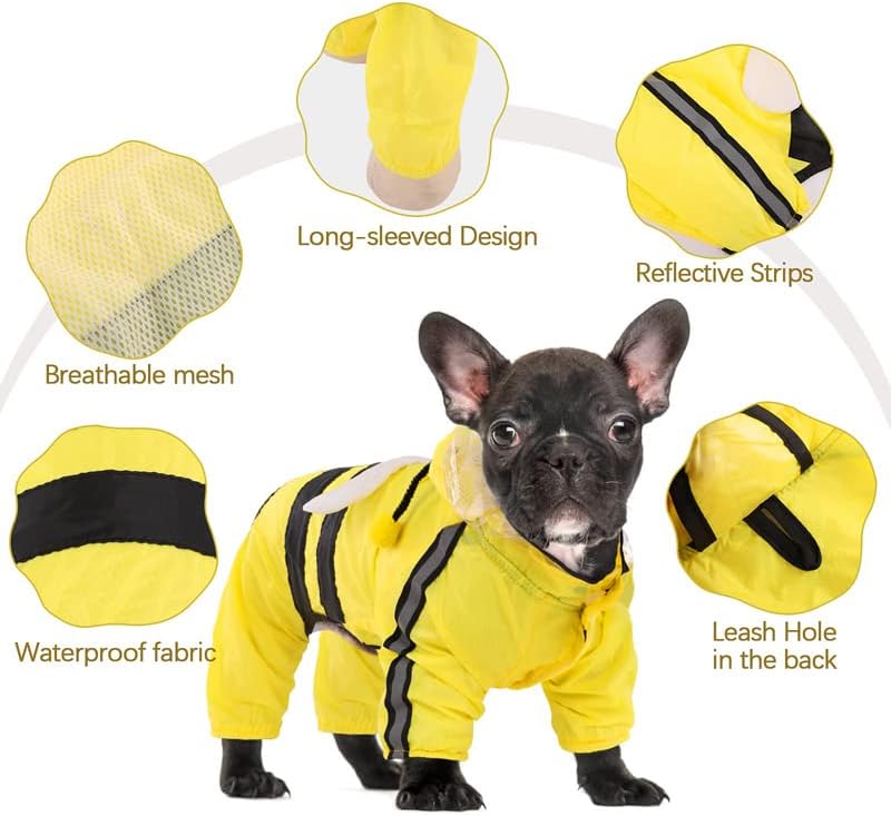 Jaqueta de capa de chuva de cachorro Reflexivo com capuz de capuz de roupas de estimação de