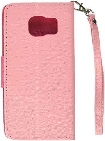 Caso da carteira asmyna para Samsung G935 - Embalagem de varejo - Padrão rosa/Liner rosa quente
