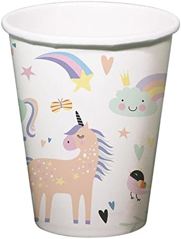 Luck and Luck Unicorn Rainbow Childrens Party Pack por 6, Unicorn Paper Places Copo Guardana