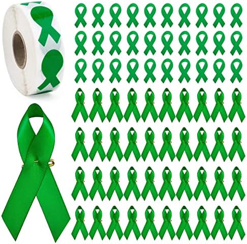 Pinos de cetim de fita verde de 100pcs de 100pcs e 500 pcs adesivos de fita verde adesivos de câncer de fígado