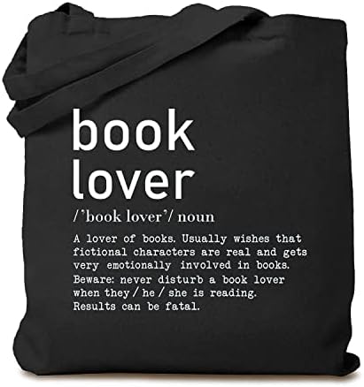 TSIIUO Livro feminino Amante Substantivo Bolsa de Tote Bolsa Funny Reader Biblioteca de Presentes Reutilizável
