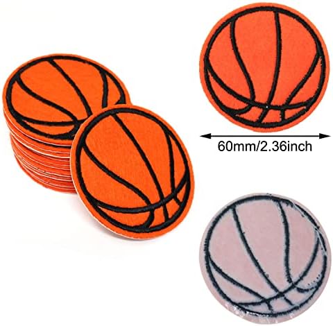 Honbay 15pcs Basketball Iron em remendos costuram em manchas delicadas apliques bordados esportivos para decoração