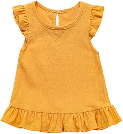 Blusa Kids Ruffle Baby Tops Solid Sleeve Color Roupe