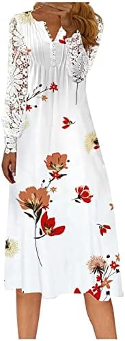 Vestidos de retalhos de renda feminina embrulhar maxi vestidos floral v pescoff ruffle vestido longo maxi