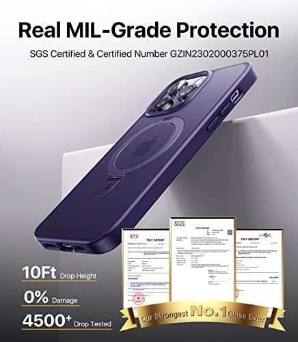 Andobil para iPhone 14 Pro Max Case com suporte invisível [compatível com MagSafe] [Proteção contra queda militar]