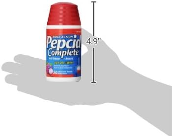 Redutor ácido completo pepcid + antiácido com ação dupla, baga, 50 comprimidos mastigáveis