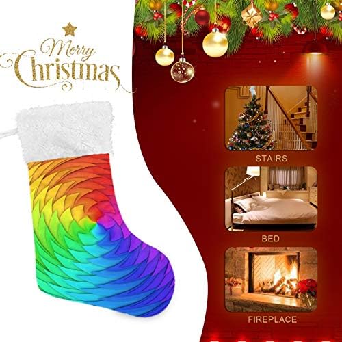Meias de Natal Alaza 3d Rainbow Lattice Swirl23 Classic Classic Personalizou Grandes decorações