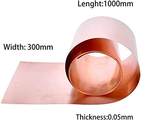 Placa de folha de metal de cobre Original Placa de metal de cobre, adequada para solda e fazer 300 mm x 1000 mm