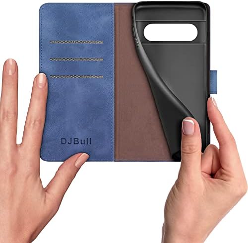 Djbull Google Pixel 7 Pro Case de carteira com 【Bloqueio de RFID】 titular do cartão de crédito, capa de telefone