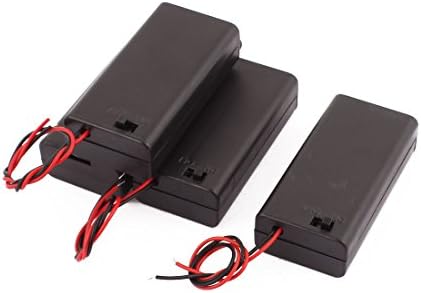 Aexit 4 pcs carregador e conversores capa de célula de bateria com tampa 2 x 1,5V AA Bateria de plástico