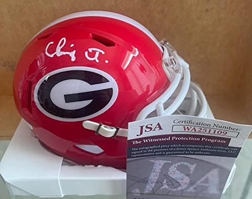 Channing Tindall Georgia assinou mini capacete autografado JSA WA251109