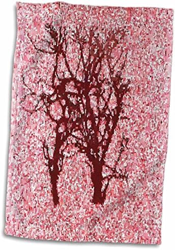 Árvore abstrata de 3drose com neve em flores de cerejeira - toalhas - toalhas