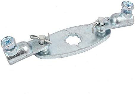 X-dree do armário de metal parafuso de metal fixo de dobradiça de rotação prata azul 106 mm de comprimento