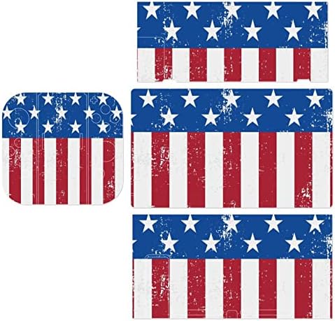 Adesivo de troca de bandeira retro americano Pretty Pattern Padrão Proteção de pele completa para Nintendo