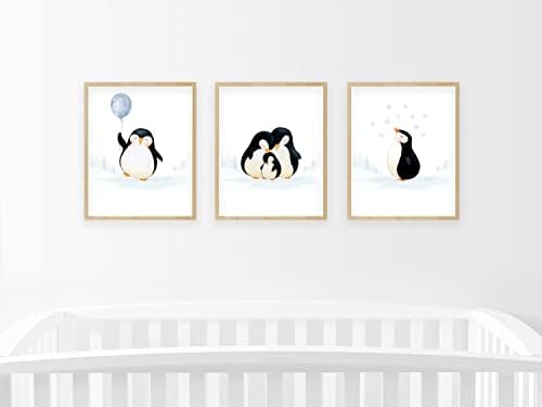 Bumbleboo Baby Penguin Bursery Prints, decoração da sala de recreação, arte da parede do berçário, decoração