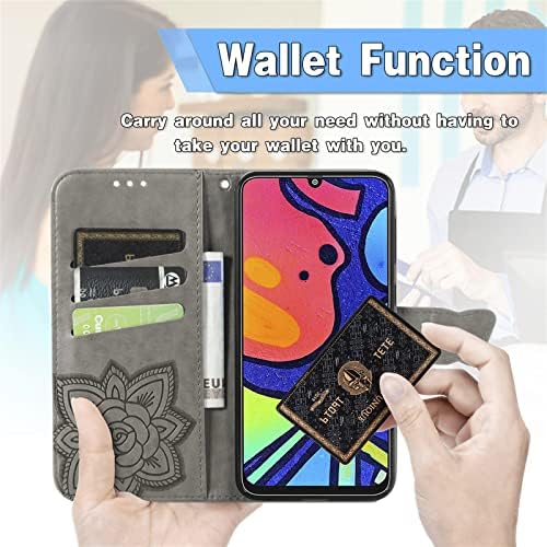 Caixa da carteira XYX para Samsung S20 Fe, capa de fólio protetora de cartão de couro com borboletas
