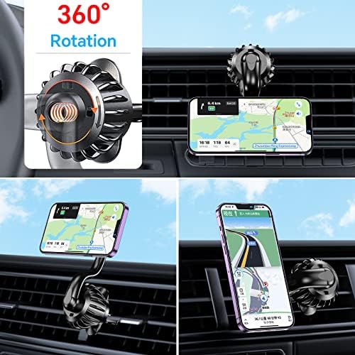 【2-Pack】 Portador de telefone magnético para ventilação do carro, 【【Montagem de telefone magnética do