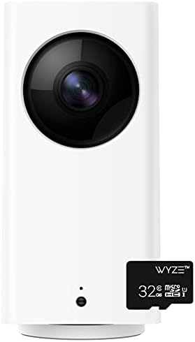 Wyze Cam Pan 1080p Pan/Tilt/Zoom Indoor 360 ° Câmera de monitoramento de animais de estimação 32 GB MicroSD
