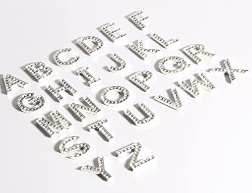 Botão de shinestone de letra de alfabetismo de 23mm Flatback para DIY 52pcs/lote