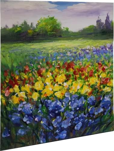 Pintura a óleo pintada à mão no campo de flores de lona 24*32 polegadas de arte contemporânea