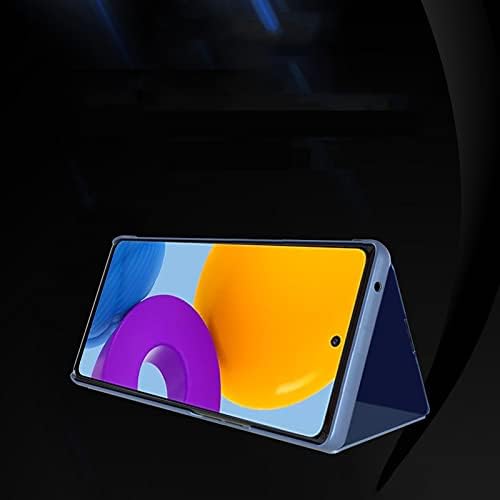 Oopkins Compatível com Samsung Galaxy M23 5G Livraria de luxo de luxo Visualização Clear Janela Eletroplato Stand